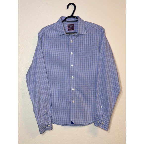 UNTUCKit Other - UNTUCKit Mens Small Blue Plaid Wrinkle Free Two Ply Cotton Button Down Shirt